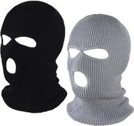 🧣 fvviia 2-pack 3-hole knitted face cover - double thermal windproof winter ski mask for outdoor sports logo