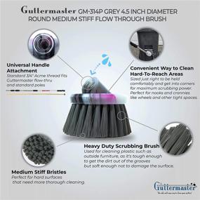 img 2 attached to 🧹 GutterMaster GM-314P Grey 4.5 Inch Round Deck and Sidewalk Flow Through Brush with Medium Stiff Bristles