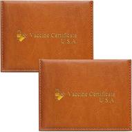 artemiscase 2 pcs vaccine card holder - vaccination card protector with waterproof vaccine card slot - vaccination immunization leather document holder for travelling - cdc vaccination cards (brown) logo