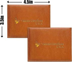 img 3 attached to ArtemisCase 2 Pcs Vaccine Card Holder - Vaccination Card Protector With Waterproof Vaccine Card Slot - Vaccination Immunization Leather Document Holder For Travelling - CDC Vaccination Cards (Brown)