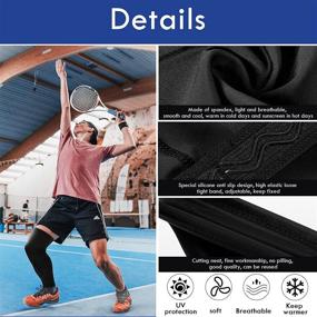 img 3 attached to 🏀 Premium Compression Leg Sleeves (Black, 6 Pieces) - Ultimate UV Protection for Men and Women in Sports: Basketball, Football, and more!