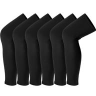 🏀 premium compression leg sleeves (black, 6 pieces) - ultimate uv protection for men and women in sports: basketball, football, and more! логотип