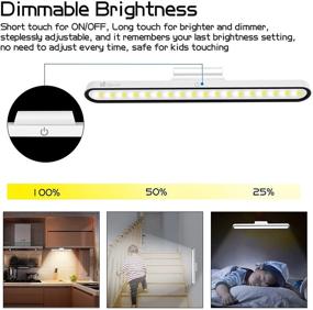 img 1 attached to 🔦 Wireless Stick on Lights, EC Technology Rechargeable Under Cabinet Lighting, Battery Operated Closet Light, Wall Lights for Bunk Bed, Under Shelf Light Dimmable, Adjustable Angle/Brightness