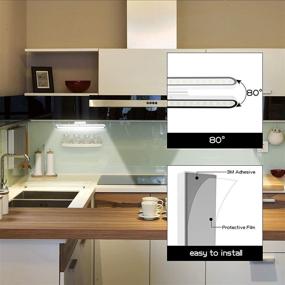 img 3 attached to 🔦 Wireless Stick on Lights, EC Technology Rechargeable Under Cabinet Lighting, Battery Operated Closet Light, Wall Lights for Bunk Bed, Under Shelf Light Dimmable, Adjustable Angle/Brightness