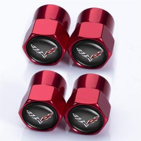 img 3 attached to HEY KAULOR 5 Pcs Metal Car Wheel Tire Valve Stem Caps For Chevrolet Corvette With Key Chain Styling Decoration Accessories