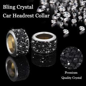 img 3 attached to Otostar Crystal Headrest Collars Interior Interior Accessories