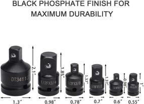 img 3 attached to 🔧 6-частный комплект переходников и сокетов для воздушного ударного воздействия женского/мужского типа, с приводами 1/4, 3/8, 1/2, 3/4 дюйма, сталь Cr-Mo, шаровая фиксация, конический квадратный конец, ручные инструменты в чехле