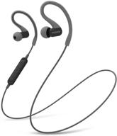 koss bt232i wireless bluetooth earclips with in-line microphone, volume control, and touch remote - sweat resistant (dark grey/black) logo