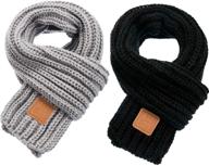 zhanmai 2 pieces kids winter warm knit scarves: cozy neck warmers for toddlers boys & girls logo