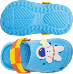 img 1 attached to 🦄 Cartoon Unicorn Dinosaur Kids' Shoes for Toddlers - Clogs & Mules