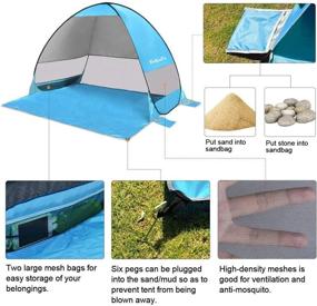 img 3 attached to 🏖️ BaiYouDa Automatic Pop Up Beach Tent Sun Shelter Cabana for 2-3 People: UV Protection and Portable Shade with Carry Bag for Outdoor Activities