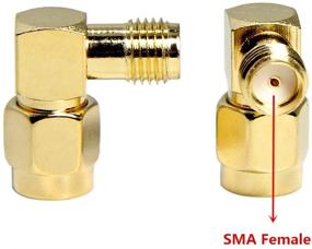 img 1 attached to 5-пакетный адаптер RF SMA с углом 90 градусов - оптимизированный для антенны FPV-очков Fatshark, радио, передатчик - угловой адаптер SMA мужской на SMA женский "локоть