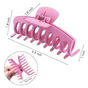 img 2 attached to 💇 DooLv Large Hair Claw Clips - Nonslip Hair Clips for Women Girls || 4 Inch Big Claw Clips for Thick Thin Hair || Strong Hold Jaw Hair Clamps (4 PCS)