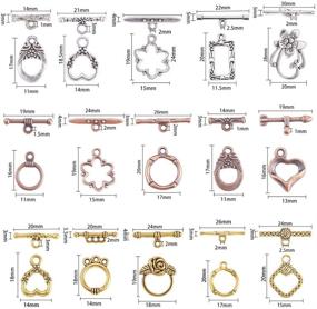 img 3 attached to 🔒 PH PandaHall Tibetan Alloy Toggle Clasps Set - 120 Sets, 15 Styles - T-bar Closure for Jewelry Making