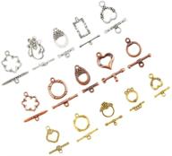 🔒 ph pandahall tibetan alloy toggle clasps set - 120 sets, 15 styles - t-bar closure for jewelry making logo