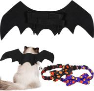 🎃 spook-tacular 2-piece halloween cat collar set with movable bow tie and pet bat wing - adjustable pumpkin dog puppy collar, safety breakaway, cosplay bat costume for kitten puppy halloween decoration logo