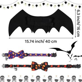 img 3 attached to 🎃 Spook-tacular 2-Piece Halloween Cat Collar Set with Movable Bow Tie and Pet Bat Wing - Adjustable Pumpkin Dog Puppy Collar, Safety Breakaway, Cosplay Bat Costume for Kitten Puppy Halloween Decoration