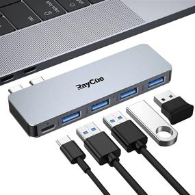 img 4 attached to 💻 MacBook Air/Pro USB Adapter: 5-in-1 USB-C to USB with Thunderbolt 3 & 4 USB 3.0 Ports - Compatible with MacBook Pro 2020-2016, MacBook Air 2020-2018