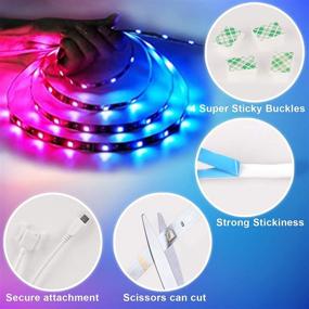 img 1 attached to 🌈 Enhance Your Home with 65.6ft RGB LED Strip Lights - Music Sync, APP Controlled, Color Changing Lighting for Bedroom, Home Decor & Party Ambiance