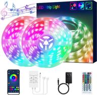 🌈 enhance your home with 65.6ft rgb led strip lights - music sync, app controlled, color changing lighting for bedroom, home decor & party ambiance логотип