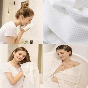 img 2 attached to 🛀 Portable Travel Pure Cotton Disposable White Soft Bath Towels – 6 Packs for Camping, Travel, Hotel, Business Travel (55 x 25.5 inches)