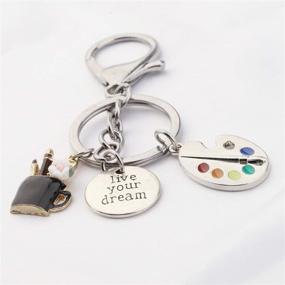img 1 attached to 🎨 BNQL Artist Paint Palette Keychain: Painters Gifts, Paint Brushes Pendant, Painters Jewelry – Ideal Artist Gifts for Art Lovers, Live Your Dream, Inspirational Gift