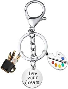 img 4 attached to 🎨 BNQL Artist Paint Palette Keychain: Painters Gifts, Paint Brushes Pendant, Painters Jewelry – Ideal Artist Gifts for Art Lovers, Live Your Dream, Inspirational Gift