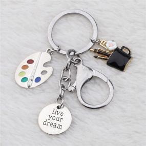 img 2 attached to 🎨 BNQL Artist Paint Palette Keychain: Painters Gifts, Paint Brushes Pendant, Painters Jewelry – Ideal Artist Gifts for Art Lovers, Live Your Dream, Inspirational Gift