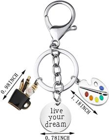img 3 attached to 🎨 BNQL Artist Paint Palette Keychain: Painters Gifts, Paint Brushes Pendant, Painters Jewelry – Ideal Artist Gifts for Art Lovers, Live Your Dream, Inspirational Gift