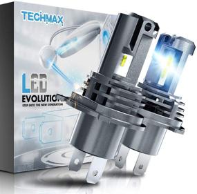 img 4 attached to TECHMAX H4 LED Bulb: Small Design 10000LM 60W 6500K Xenon White ZES Chip - Brilliant 9003 Halogen Replacement Kit (Pack of 2)