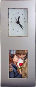 img 4 attached to ⏰ 2x3 Inch Aluminum Photo Frame Desk Clock - Sleek Polished Aluminum Casing - Analog Clock with Clear Face - Attractive and Functional