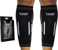 venom calf brace compression sleeves (pair) - elastic support socks for pain relief, strain, sprain, shin splints, muscle tear, cramps - ideal for running, basketball, football, soccer - men & women логотип