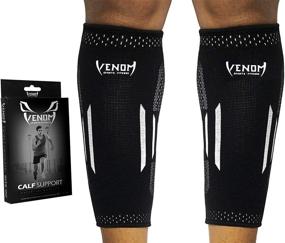 img 4 attached to Venom Calf Brace Compression Sleeves (Pair) - Elastic Support Socks for Pain Relief, Strain, Sprain, Shin Splints, Muscle Tear, Cramps - Ideal for Running, Basketball, Football, Soccer - Men & Women