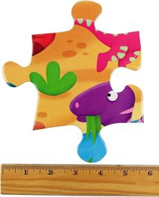 img 1 attached to 🦕 Inch-Sized Dinosaur Floor Puzzle Pieces