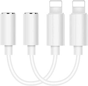 img 4 attached to 🎧 2 Pack Headphone Adapter for iPhone - 3.5mm Aux Connector Stereo Cable, Compatible with iPhone 12/11/11 Pro/11 Pro Max/X/8/7 - Supports All iOS Systems