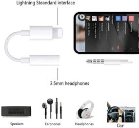 img 1 attached to 🎧 2 Pack Headphone Adapter for iPhone - 3.5mm Aux Connector Stereo Cable, Compatible with iPhone 12/11/11 Pro/11 Pro Max/X/8/7 - Supports All iOS Systems