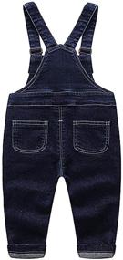 img 3 attached to 👖 KIDSCOOL SPACE Blue & Black Denim Overalls: Stylish Jean Workwear for Baby & Little Boys/Girls