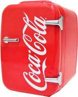 🥤 cooluli retro coca-cola mini fridge: portable 4l/6 can cooler & warmer for bedroom, car, office, college dorm - food, drinks, skincare - ac/dc & exclusive usb option in red (coke) логотип