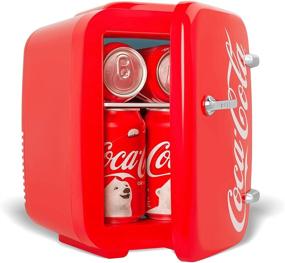 img 3 attached to 🥤 Cooluli Retro Coca-Cola Mini Fridge: Portable 4L/6 Can Cooler & Warmer for Bedroom, Car, Office, College Dorm - Food, Drinks, Skincare - AC/DC & Exclusive USB Option in Red (Coke)