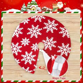img 2 attached to 🎄 48-Inch Plush Christmas Tree Skirt with Snowflakes - Large Winter Xmas Tree Skirt Decoration for Merry Christmas & Holiday Parties (Red)