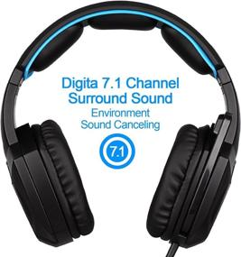 img 2 attached to 🎧 Sleek SADES Spirit Wolf 7.1 Surround Stereo Sound Gaming Headset with Mic - Enhance Your PC Gaming Experience (Black Blue)