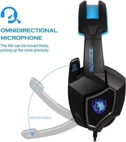 img 1 attached to 🎧 Sleek SADES Spirit Wolf 7.1 Surround Stereo Sound Gaming Headset with Mic - Enhance Your PC Gaming Experience (Black Blue)