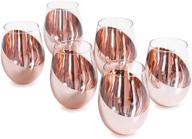 🍷 set of 6 modern copper stemless wine glasses by mygift логотип