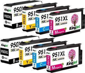 img 4 attached to Kingjet Ink Cartridge Replacement for HP 950 950XL 951 951XL - 8 Pack, Compatible 💡 with Officejet Pro 8600 8610 8100 8620 8630 8100 8625 8615 8660 8640 276dw 251DW 271DW Printers