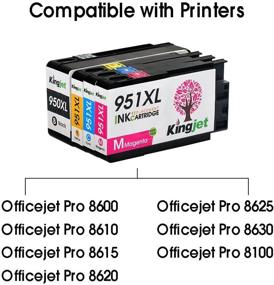img 3 attached to Kingjet Ink Cartridge Replacement for HP 950 950XL 951 951XL - 8 Pack, Compatible 💡 with Officejet Pro 8600 8610 8100 8620 8630 8100 8625 8615 8660 8640 276dw 251DW 271DW Printers