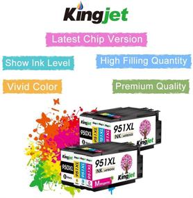 img 2 attached to Kingjet Ink Cartridge Replacement for HP 950 950XL 951 951XL - 8 Pack, Compatible 💡 with Officejet Pro 8600 8610 8100 8620 8630 8100 8625 8615 8660 8640 276dw 251DW 271DW Printers