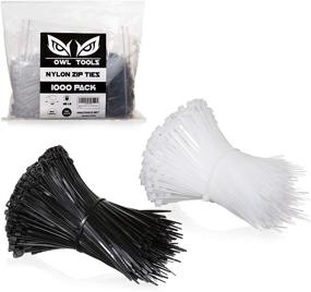 img 1 attached to Bulk Pack of 1000 Nylon Zip Ties - 4 Inch Cable Ties in Black and White - 25lb Strength Tie Wraps - Ideal for Cable Management, Wire Organization, and More!
