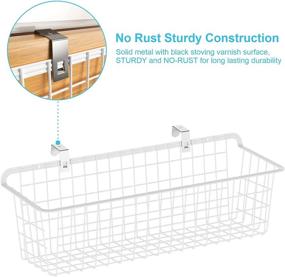 img 2 attached to 📦 Cambond Metal Wall Mounted Wire Baskets for Storage – Durable Hanging Wall Basket Organizer for Kitchen, Home, Office, Bathroom, Garage – 4 Pack (White) with Mount Hooks Included