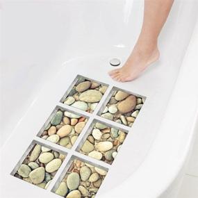 img 3 attached to 🛁 AILEGOU 3D Non-Slip Bathtub Stickers - Children's Animal Shower Stickers - Enhance Safety in Tubs, Showers, Pools, and Tables - Total 6 Pieces (Pebbles) with Added Non-Slip Traction