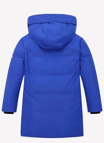 img 3 attached to 🧥 Mid-Long Big Boys' Hooded Down Coat Winter Puffer Jacket for Kids by LISUEYNE